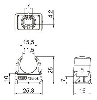 BETTERMANN Rohrschelle  11,5-15,5mm Kst Quick 2955 M16 kompl anreihb Schraubl