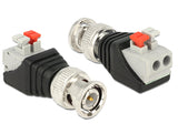 Delock Adapter BNC Stecker > Terminalblock mit Drucktasten 2 Pin