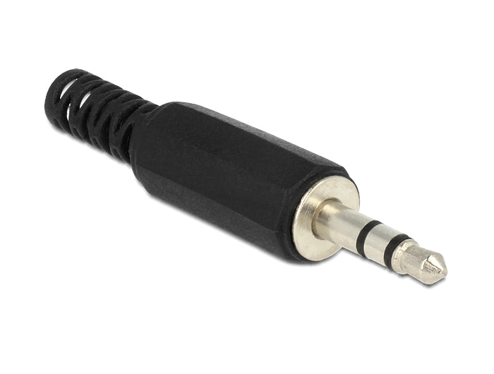 Delock Klinkenstecker 3,5 mm 3 Pin Stereo mit Knickschutz Lötversion