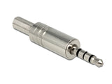 Delock Klinkenstecker 3,5 mm 4 Pin Stereo mit Knickschutz Lötversion