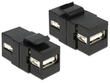 Delock Keystone Modul USB 2.0 A Buchse > USB 2.0 A Buchse schwarz