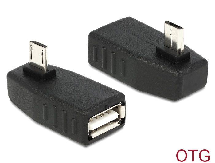 Delock Adapter USB micro-B Stecker > USB 2.0-A Buchse OTG 90° gewinkelt
