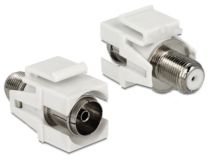 Delock Keystone Modul IEC Buchse zu F Buchse weiß