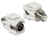 Delock Keystone Modul IEC Buchse zu F Buchse weiß