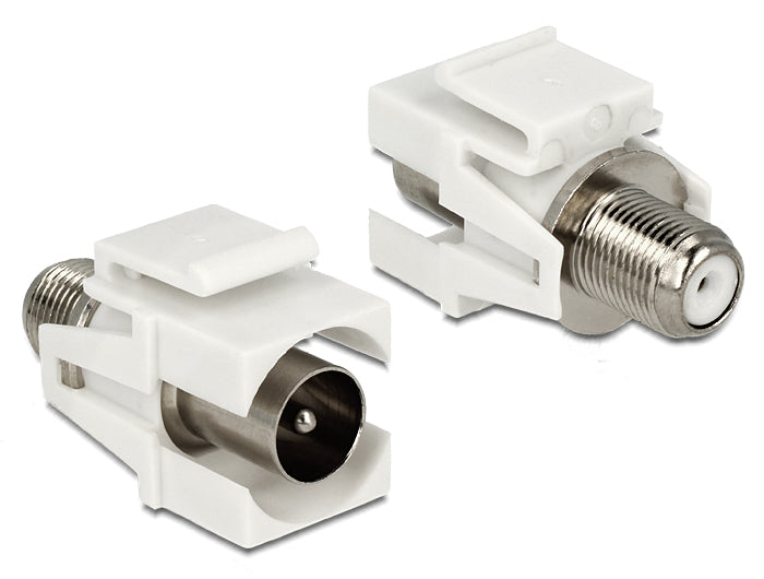Delock Keystone Modul IEC Stecker > F Buchse weiß