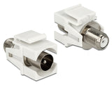 Delock Keystone Modul IEC Stecker > F Buchse weiß