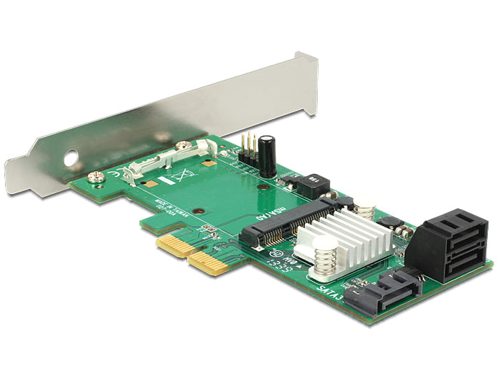 Delock PCI Express x2 Karte > Hybrid 3 x intern SATA 6 Gb/s + 1 x intern mSATA