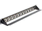 Delock 19″ Keystone Patchpanel 24 Port abgestuft schwarz