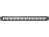 Delock 19″ Keystone Patchpanel 24 Port abgestuft schwarz