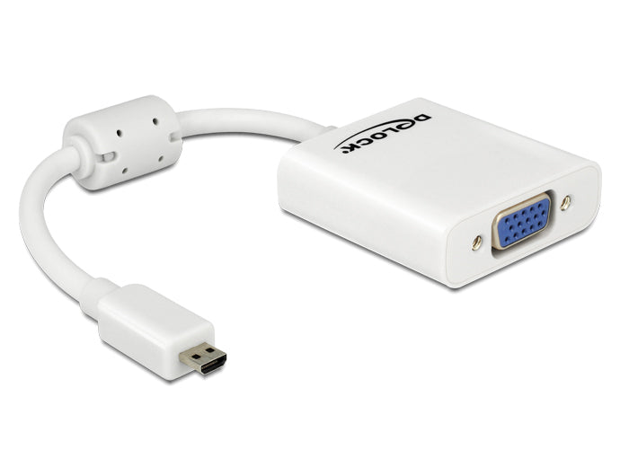 Delock Adapter HDMI-micro D Stecker > VGA Buchse weiß