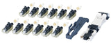 12er Set feldkonfektionierbare LC Steckverbinder OM3 aqua, mit Faserhalter - 53197.1