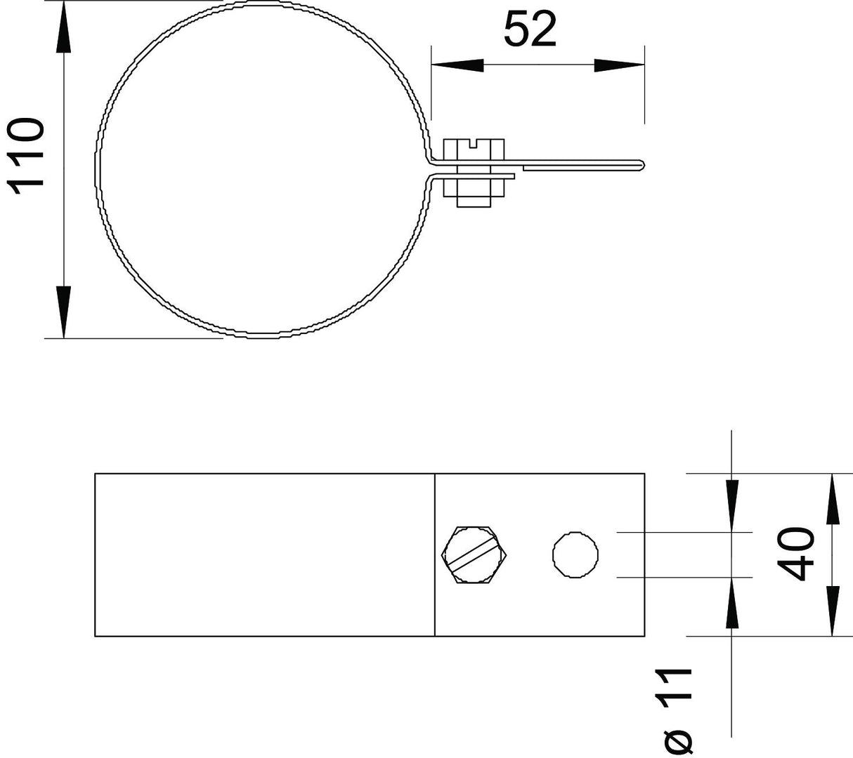 BETTERMANN Rohrschelle 110mm ST vz 11mm 301 DIN-110