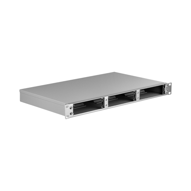19" 1HE Baugruppenträger für 3x 7TE Einschubmodule, Aluminium Front, grau - 53711.100