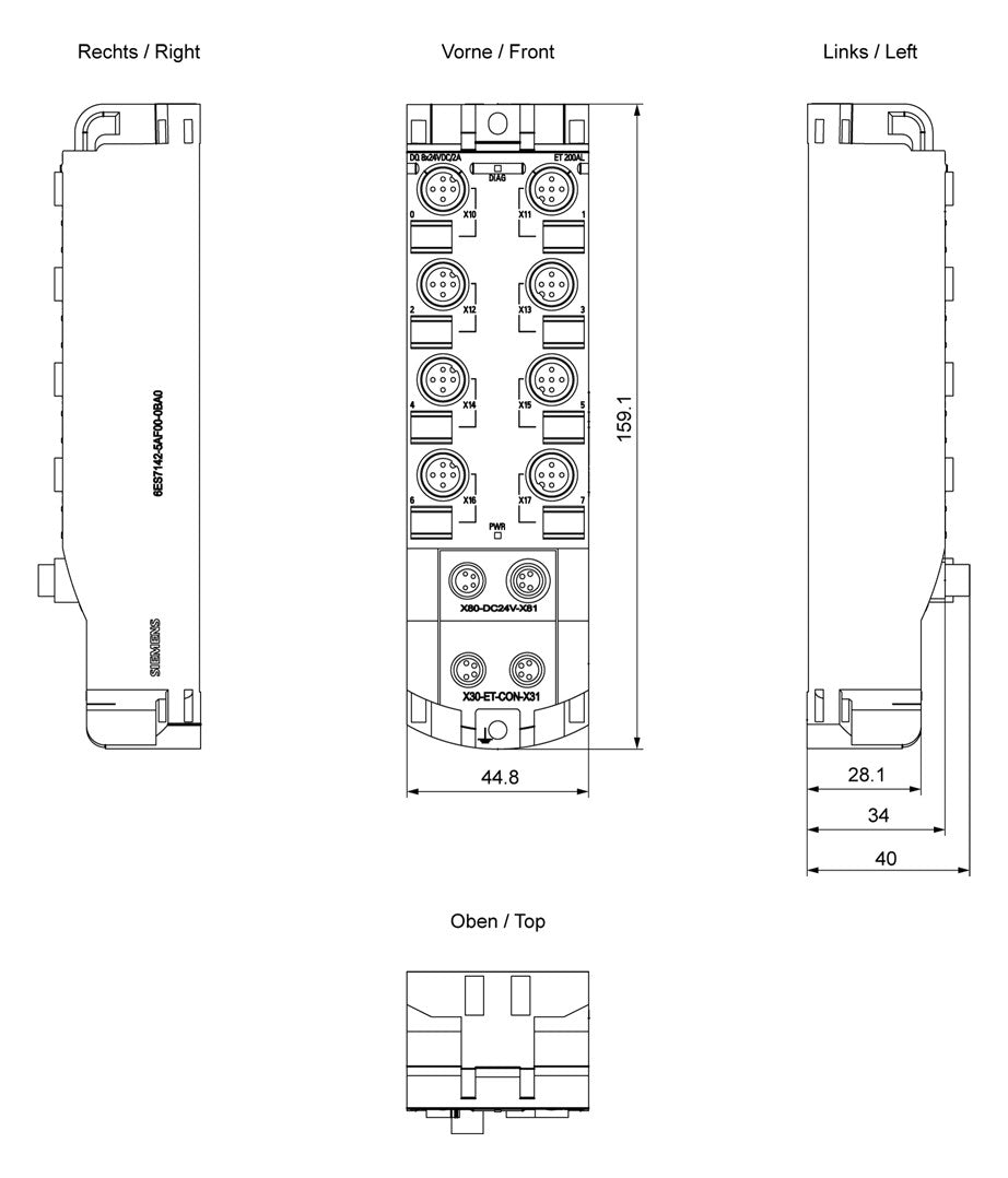 SIEMENS Digital I/O-Modul DC 20,4-28,8V 6ES7142-5AF00-0BA0 8Ausg 24V