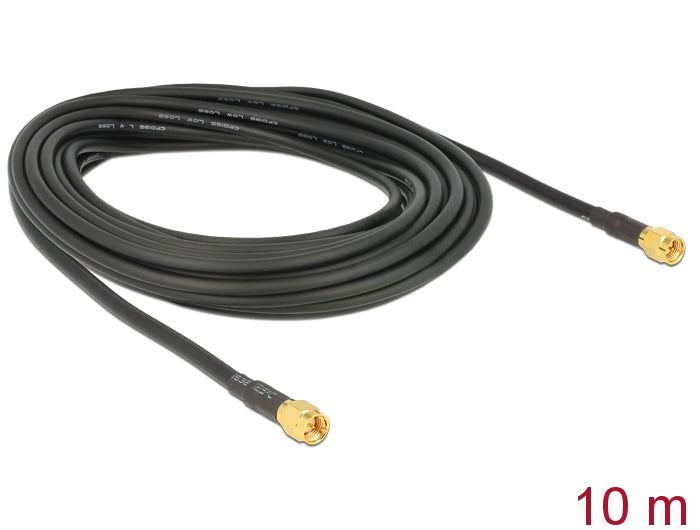 Delock Antennenkabel SMA Stecker zu SMA Stecker LMR195 low loss 10 m