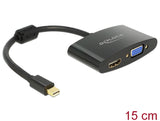Delock Adapter mini DisplayPort Stecker > HDMI / VGA Buchse schwarz