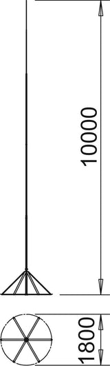 BETTERMANN Fangstange Stativ 10000mm V2A irod 10 48,3mm Rundleiter unbeh