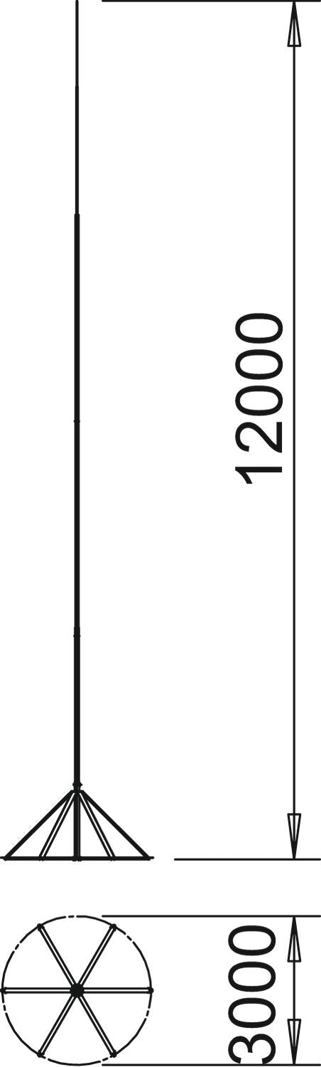 BETTERMANN Fangstange Stativ 12000mm V2A irod 12 85mm Rundleiter unbeh