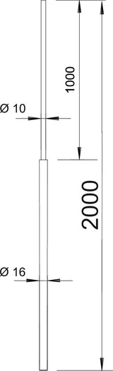 BETTERMANN Fangstange 2000mm 10mm alu 101 VL2000 Rundleiter unbeh