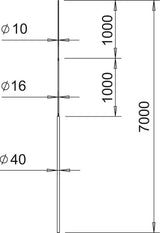 BETTERMANN Fangstange 7000mm 40mm alu 101 3B-7000 Rundleiter unbeh