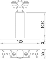 BETTERMANN Distanzhalter L1030mm 16mm ISO-A-1030 alu