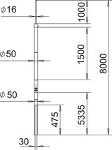 BETTERMANN Fangstange 8000mm Rundleiter isFang IN L8 GFK unbeh