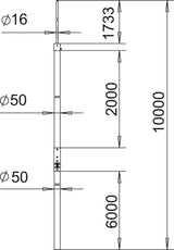 BETTERMANN Fangstange 10000mm 50mm GFK isFang IN 10000 Rundleiter unbeh