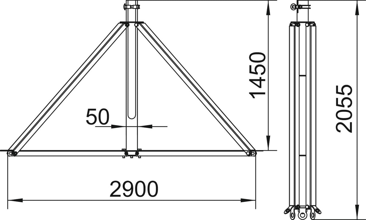 BETTERMANN Fangeinrichtung Stativ V2A isFang 3B-250-A schraublos 50mm