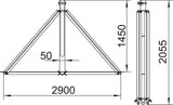 BETTERMANN Fangeinrichtung Stativ V2A isFang 3B-250-A schraublos 50mm