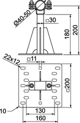 BETTERMANN Stangenhalter Blitzsch 50mm isFang TW200 12 m.Schraubsch V2A V2A