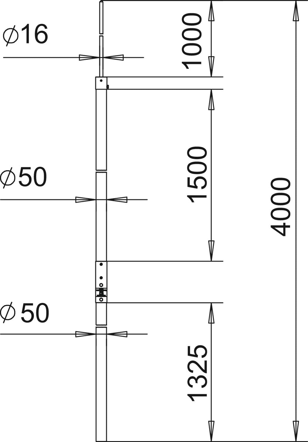 BETTERMANN Fangstange 4000mm 50mm unbeh isFang IN 4000 Rundleiter Alu/GFK