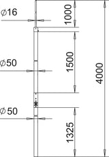BETTERMANN Fangstange 4000mm 50mm unbeh isFang IN 4000 Rundleiter Alu/GFK