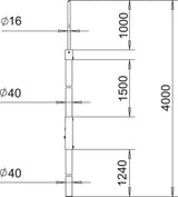 BETTERMANN Fangstange 4000mm 40mm V2A isFang 4000 AL Rundleiter unbeh