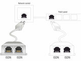 Delock RJ45 Port Doppler 1 x RJ45 Stecker > 2 x RJ45 Buchsen (2 x ISDN)