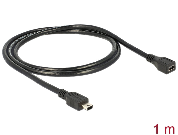 Delock USB 2.0 Verlängerungskabel USB Typ Mini-B Stecker zu Buchse 1 m