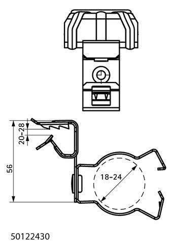 WALRAVEN Trägerklammer  18-24mm 20-28mm Britclips 50122430 Federst besch