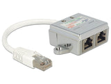 Delock RJ45 Port Doppler 1 x RJ45 Stecker > 2 x RJ45 Buchsen (1 x Ethernet, 1 x ISDN)