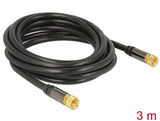 Delock Antennenkabel F Stecker > F Stecker RG-6/U 3 m schwarz