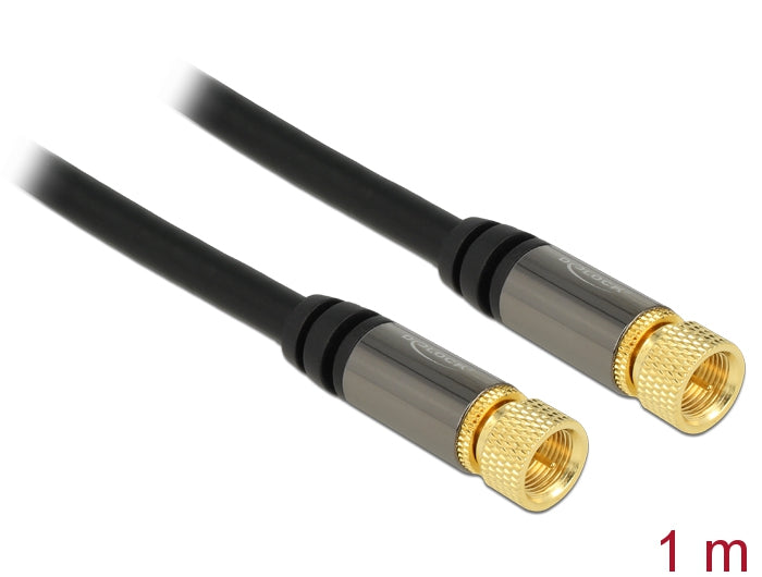Delock Antennenkabel F Stecker > F Stecker RG-6/U 1 m schwarz