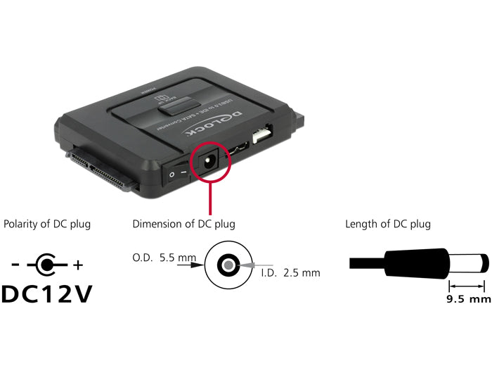 Delock Konverter USB 5 Gbps zu SATA 6 Gb/s / IDE 40 Pin / IDE 44 Pin mit Backup Funktion