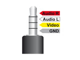 Delock Kabel Klinke 3,5 mm 4 Pin Stecker gewinkelt > 3 x Cinch Stecker 1,5 m