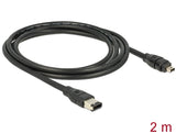 Delock Kabel FireWire 6 Pin Stecker > 4 Pin Stecker 2 m