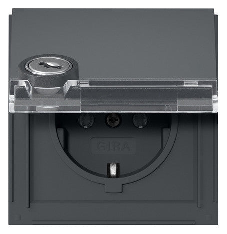 GIRA Steckdose 1f anth UP Klappd abschl 456967 IP44 BSF