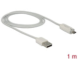 Delock Daten- und Ladekabel USB 2.0-A Stecker > Micro USB-B Stecker mit Leuchtanzeige weiß