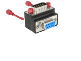 Delock D-Sub 9 Pin Stecker > Buchse 270° gewinkelt Mutter und Schraube tauschbar