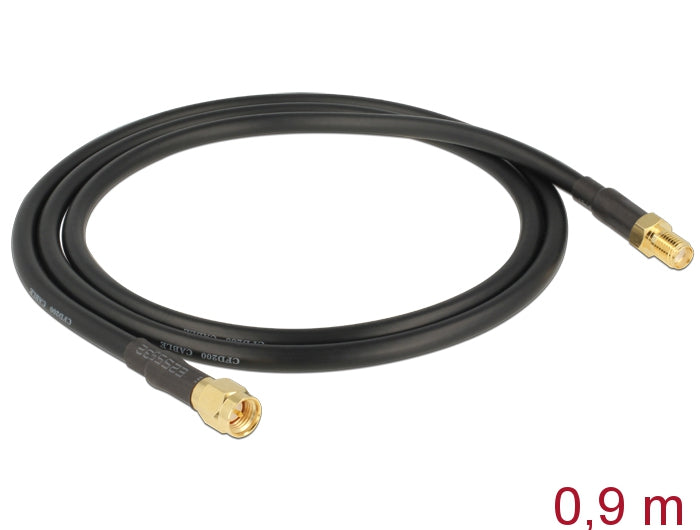 Delock Antennenkabel SMA Stecker > SMA Buchse CFD/RF200 0,9 m low loss