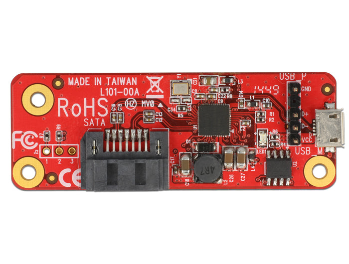 Delock Konverter Raspberry Pi USB Micro-B Buchse / USB Pin Header > SATA 7 Pin