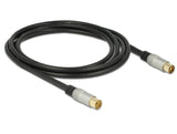 Delock Antennenkabel IEC Stecker > IEC Buchse RG-6/U quad shield 2 m schwarz Premium