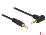 Delock Kabel Klinke 3,5 mm 4 Pin Stecker > Stecker gewinkelt 1 m schwarz
