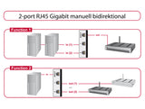 Delock Umschalter RJ45 10 Gbps 2 Port manuell bidirektional